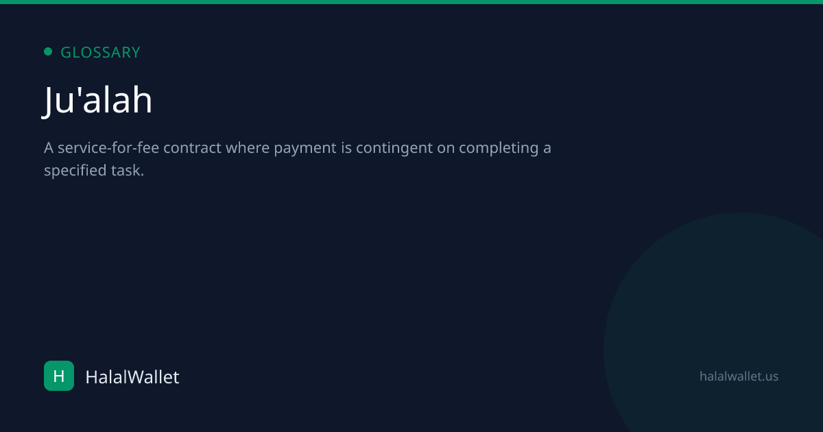 Ju'alah: Definition in Islamic Finance | HalalWallet